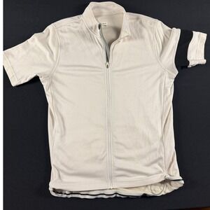 Rapha Classic Jersey Mens XL Armband Off-White Merino Wool Cycling Top Full Zip